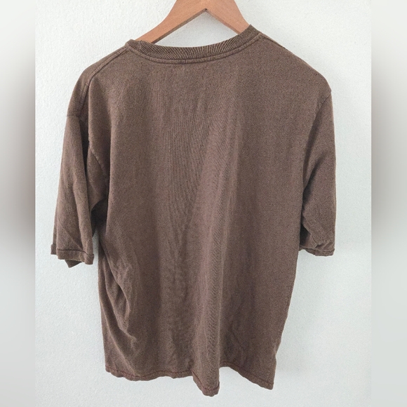 Vintage Avirex T Shirt Mens Large 18/20 Brown Y2K Hip Jop Urban Naturally Distre - Picture 2 of 6